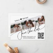 stilvoller qr code 3 Foto Save the Date Einladung (Vorderseite/Rückseite Beispiel)