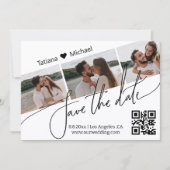 stilvoller qr code 3 Foto Save the Date Einladung (Vorderseite)