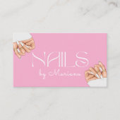 stilvoller Qr-Code-Nägel Tech 4 Fotos pink chic Visitenkarte (Vorderseite)