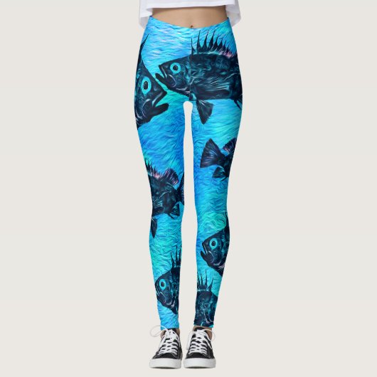 Stilvoller Quillback auf Blau - Leggings (Vorderseite)