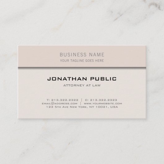 Stilvoller Rechtsanwalt an der Visitenkarte (Vorderseite)