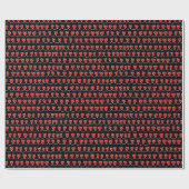 Stilvoller Red Hearts Pattern Valentinstag Geschenkpapier (Flach)