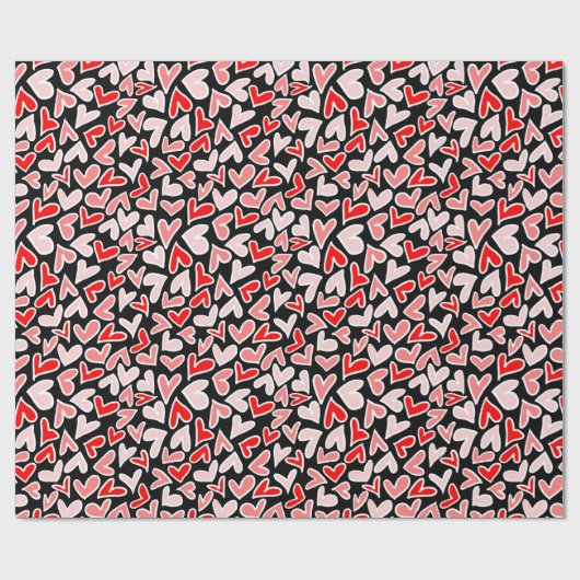 Stilvoller Red Hearts Pattern Valentinstag Geschenkpapier (Flach)