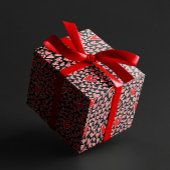 Stilvoller Red Hearts Pattern Valentinstag Geschenkpapier