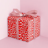Stilvoller Red Hearts Pattern Valentinstag Geschenkpapier