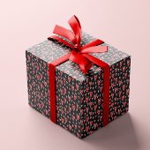 Stilvoller Red Hearts Pattern Valentinstag Geschenkpapier