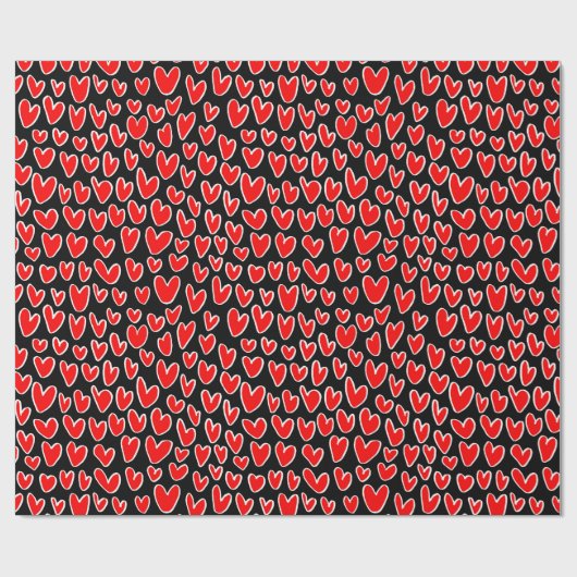 Stilvoller Red Hearts Pattern Valentinstag Geschenkpapier (Flach)