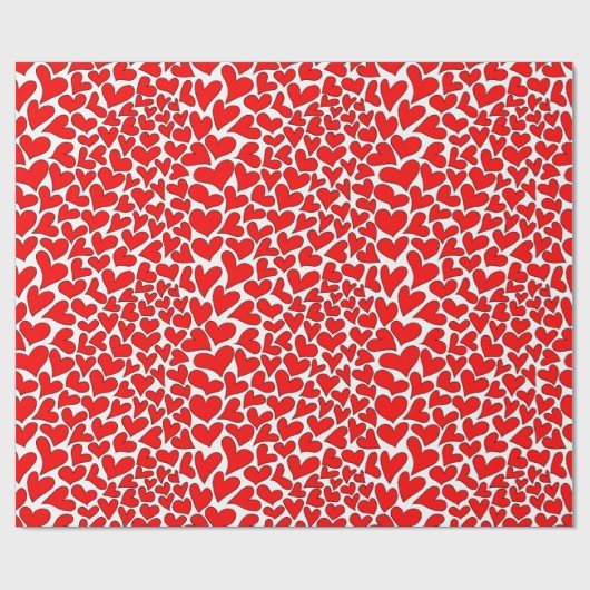 Stilvoller Red Hearts Pattern Valentinstag Geschenkpapier (Flach)