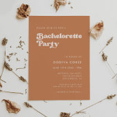 Stilvoller Retro-brauner Junggeselinnen-Abschied Einladung
