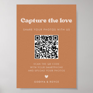 Stilvoller Retro-Brauner Zucker Capture the Liebe Poster