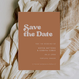 Stilvoller Retro-brauner Zucker Save The Date