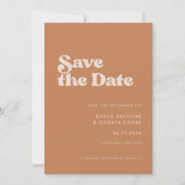 Stilvoller Retro-brauner Zucker Save The Date (Vorderseite)