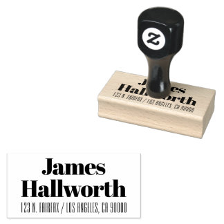 Stilvoller Retro-Modern Name & Adresse Gummistempel