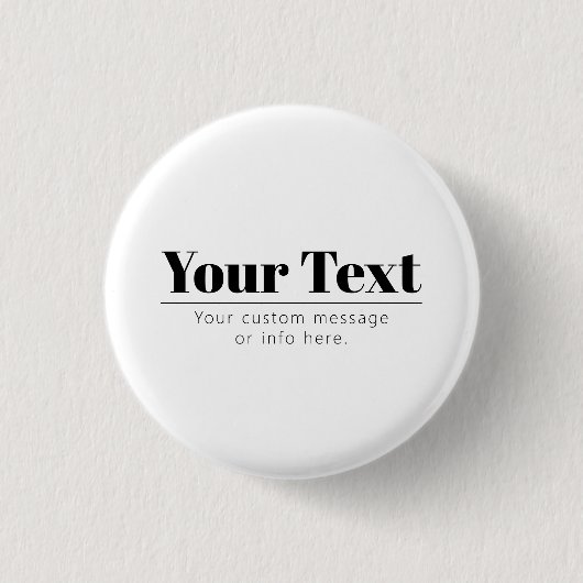 Stilvoller Retro-Modern-Text | Schwarz & Weiß Button (Vorderseite)