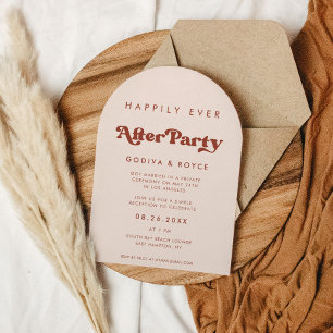Stilvoller Retro-Rosa-Happily-Ever-After-Party-Tor Einladung
