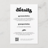 Stilvoller Retro-schwarz-weiß Details QR-Code Begleitkarte (Vorderseite)