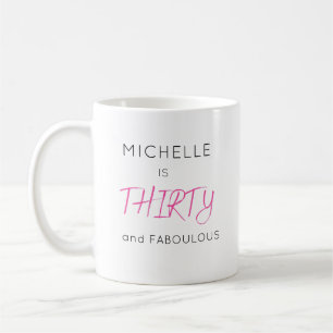 Stilvoller Rosa Dreißigster Personalisierter Name Kaffeetasse