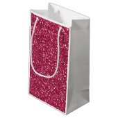 Stilvoller rosa Glitzer Kleine Geschenktüte (Rückseite Schrägansicht)