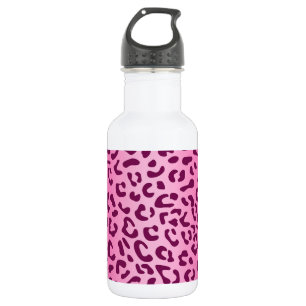 Stilvoller rosa Leopardenprint Edelstahlflasche