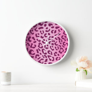 Stilvoller rosa Leopardenprint Uhr