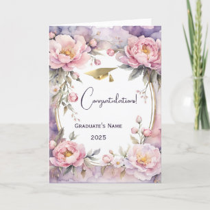 Stilvoller Rosa-Peony-Oval-Rahmen-Abschluss Karte