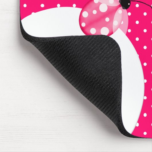 Stilvoller rosa Tupfen mit Marienkäfer u. Mousepad (Ecke)