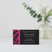 Stilvoller rosa Zebra Stripes Visitenkarten Visitenkarte (Stehend Vorderseite)