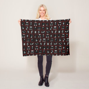 Stilvoller roter geometrischer fleecedecke