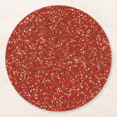 Stilvoller   roter Glitzer Runder Pappuntersetzer (Vorderseite)