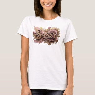 Stilvoller roter SASSY-Aufdruck T-Shirt