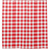 Stilvoller roter und weiß karierter Duschvorhang (Vorderseite)