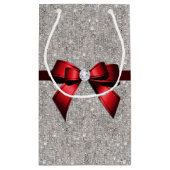 Stilvoller schillernder Paillette-Bogen u. Band Kleine Geschenktüte (Rückseite)