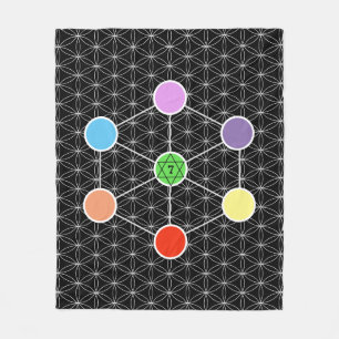 Stilvoller schöner Metatrons Würfel Fleecedecke