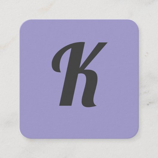 Stilvoller Schriftart Lila Hintergrund Quadratische Visitenkarte (Vorderseite)