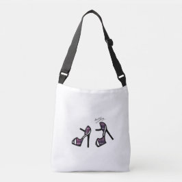 Stilvoller Schuh-Druck - Aubergine kariert Tragetaschen Mit Langen Trägern