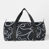 Stilvoller Schwarz-weißer Bow-Muster-Individuelle Duffle Bag (Rückseite)