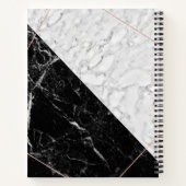 Stilvoller Schwarz-weißer Marmor Rose Gold Planner Notizbuch (Rückseite)