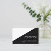 Stilvoller Schwarz-weißer moderner Entwurf Visitenkarte (Stehend Vorderseite)