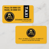 Stilvoller schwarzer Streifen auf gelber Taxifarbe Visitenkarte (Vorne/Hinten)