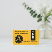 Stilvoller schwarzer Streifen auf gelber Taxifarbe Visitenkarte (Stehend Vorderseite)