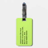 Stilvoller schwarzer u. weißer gepäckanhänger (Rückseite vertikal)