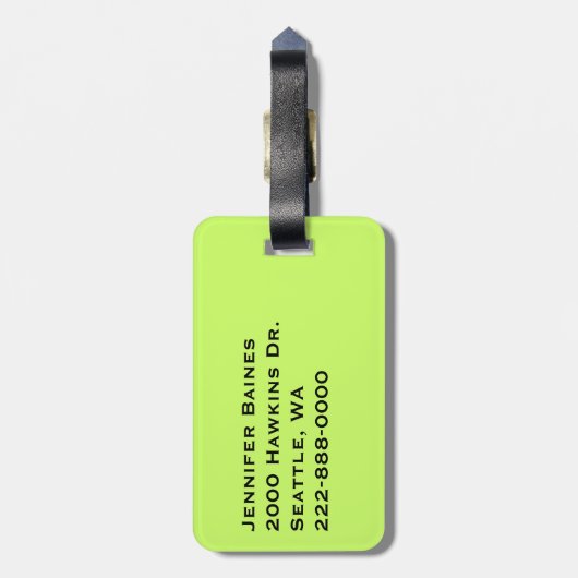 Stilvoller schwarzer u. weißer gepäckanhänger (Rückseite vertikal)