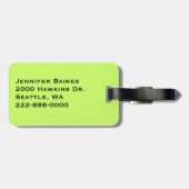 Stilvoller schwarzer u. weißer gepäckanhänger (Rückseite horizontal)