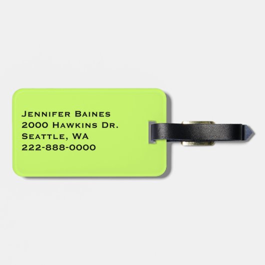 Stilvoller schwarzer u. weißer gepäckanhänger (Rückseite horizontal)