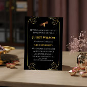 Stilvoller Schwarzer Uni-Abschluss Einladung