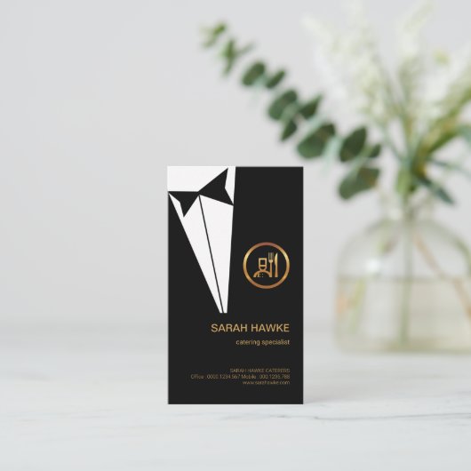 Stilvoller schwarzer visitenkarte (Stehend Vorderseite)