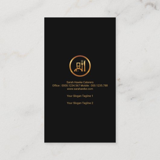 Stilvoller schwarzer visitenkarte (Rückseite)