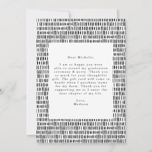 Stilvoller Script-Foto-Abschluss Dankeskarte (Rückseite)