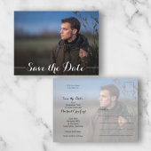 Stilvoller Script-Foto-Abschluss Save the Date Postkarte