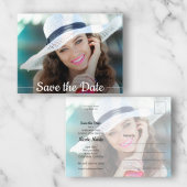 Stilvoller Script-Foto-Abschluss Save the Date Postkarte